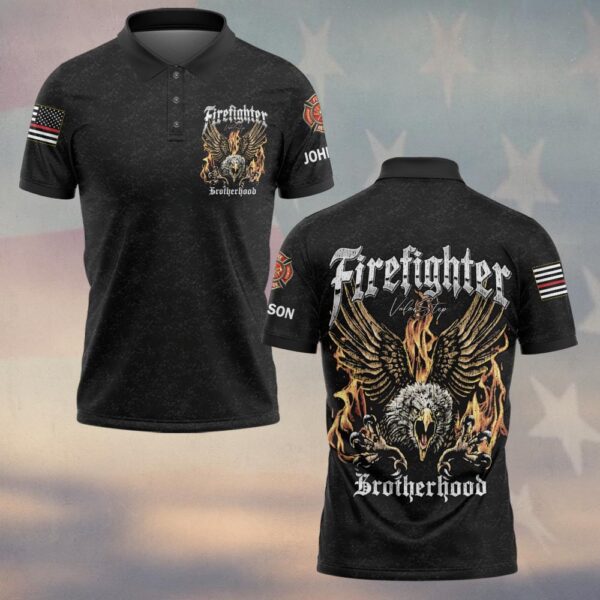 Custom Name Eagle of Fire Firefighter Brotherhood #DQH0193 - Polo