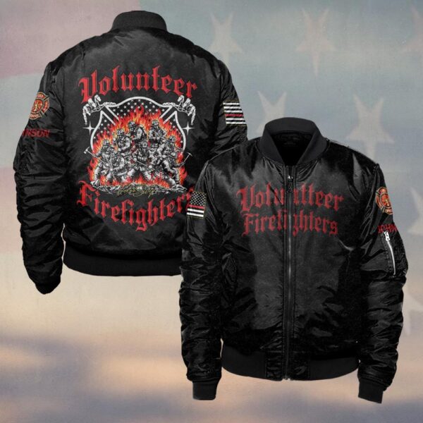 Custom Name & Dept Frontline Volunteers Firefighter #DQH0194 - Bomber Jacket