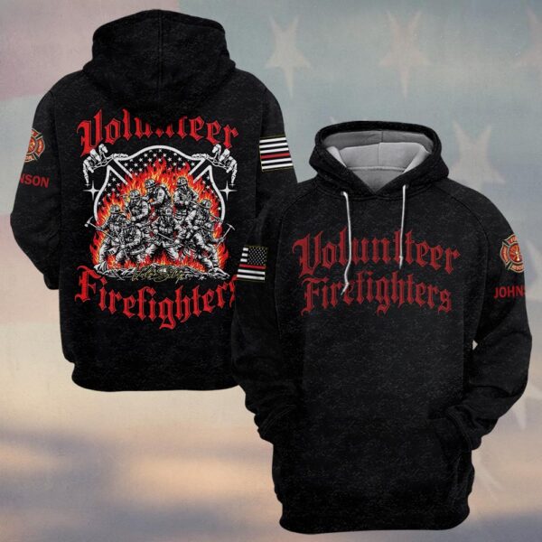 Custom Name & Dept Frontline Volunteers Firefighter #DQH0194 - Hoodie