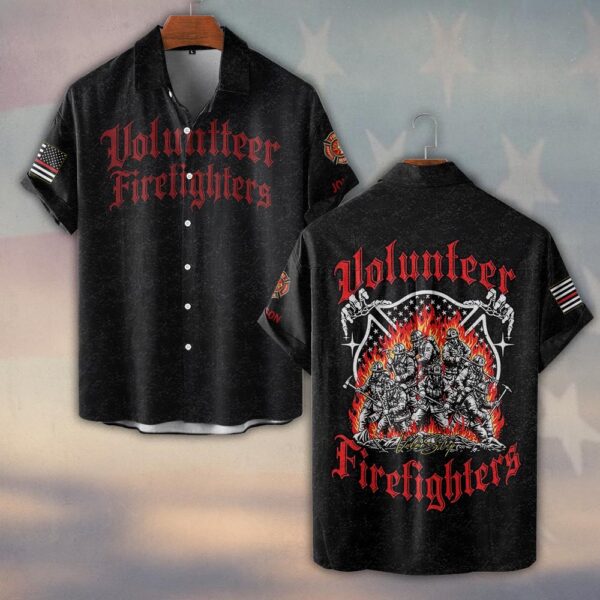 Custom Name & Dept Frontline Volunteers Firefighter #DQH0194 - Short Sleeve Button Shirt
