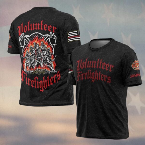 Custom Name & Dept Frontline Volunteers Firefighter #DQH0194 - T-shirt