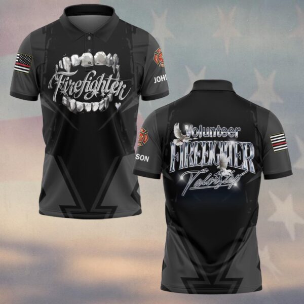 Custom Name & Dept Volunteer Firefighters Peacekeeper #DQH0197 - Polo