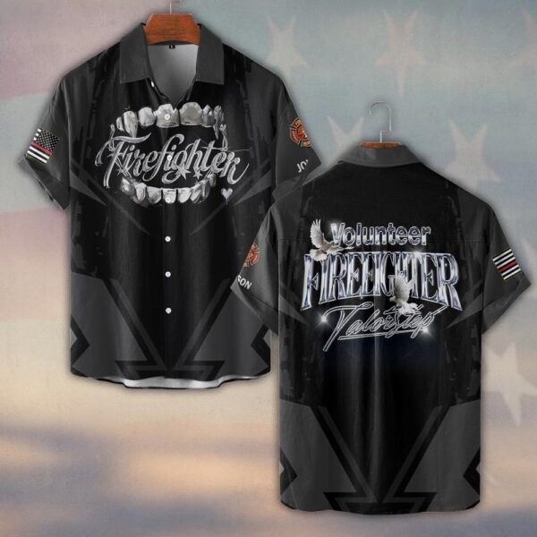 Custom Name & Dept Volunteer Firefighters Peacekeeper #DQH0197 - Short Sleeve Button Shirt