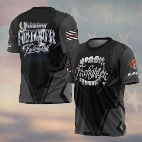 Custom Name & Dept Volunteer Firefighters Peacekeeper #DQH0197 - T-shirt