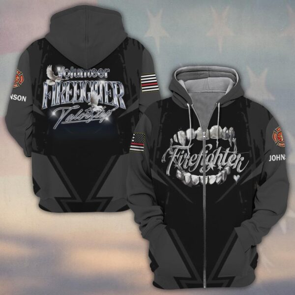 Custom Name & Dept Volunteer Firefighters Peacekeeper #DQH0197 - Zip Hoodie