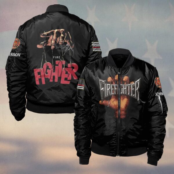 Custom Name & Dept Master of the Fireline Firefighter #DQH0198   - Bomber Jacket