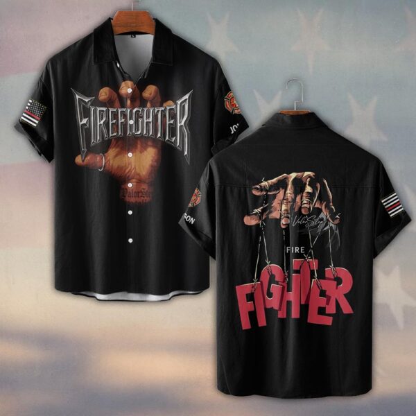 Custom Name & Dept Master of the Fireline Firefighter #DQH0198   - Short Sleeve Button Shirt