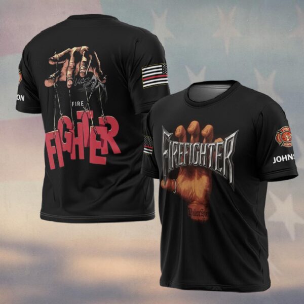 Custom Name & Dept Master of the Fireline Firefighter #DQH0198   - T-shirt