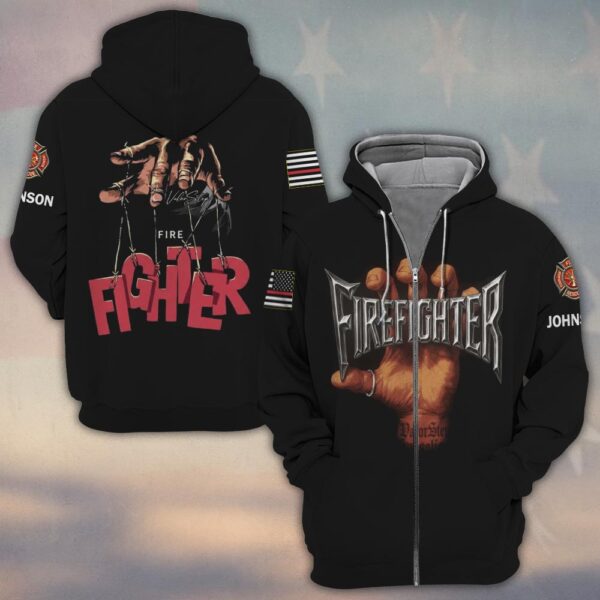 Custom Name & Dept Master of the Fireline Firefighter #DQH0198   - Zip Hoodie