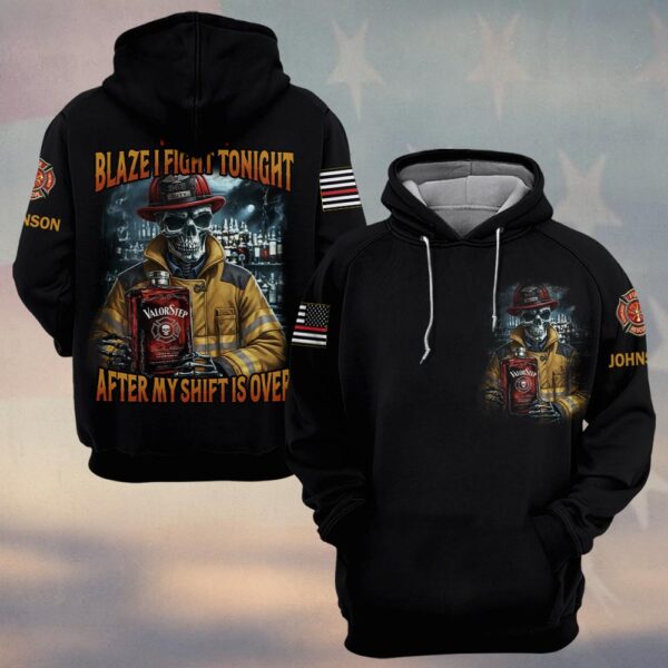 Custom Name Whiskey And Fire The Only Blaze Firefighter #DQH0199 - Hoodie