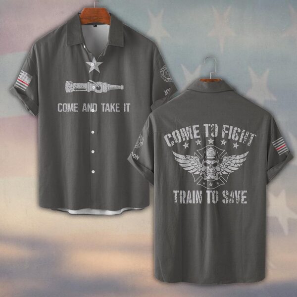 Custom Name Come To Fight, Train To Save #DQH0202 - Short Sleeve Button Shirt