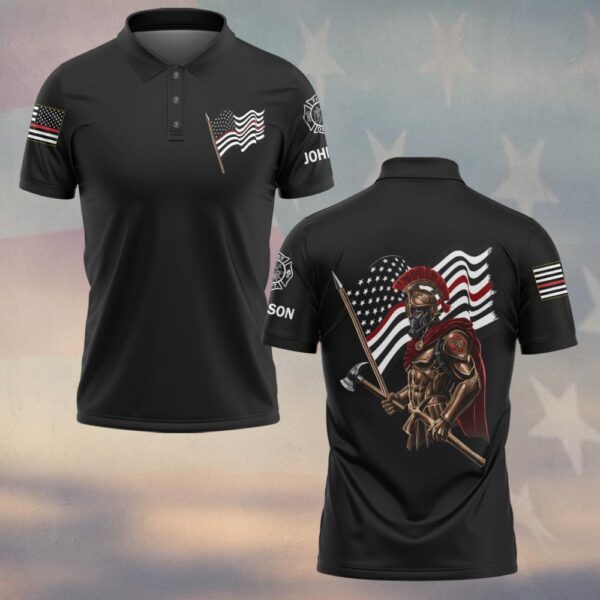 Custom Name Spartan Firefighter – The Guardian of Flames #DQH0205 - Polo