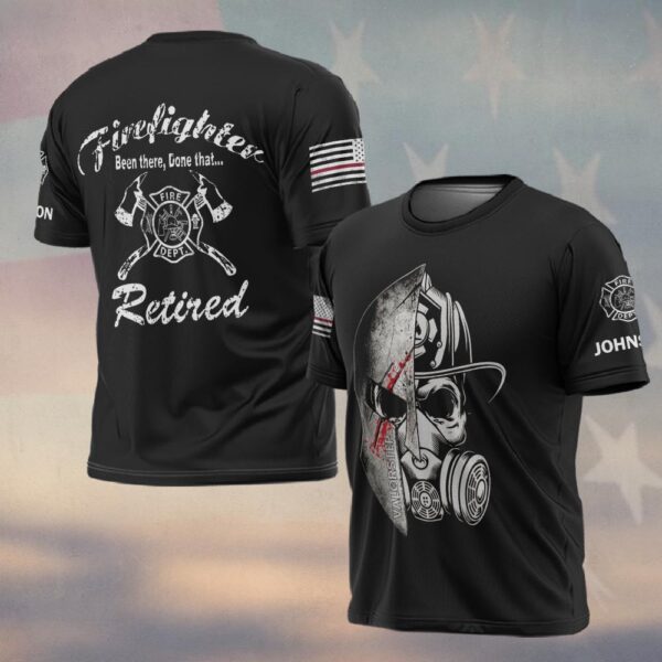 Custom Name Retired Firefighter Warrior #DQH0207 - T-shirt