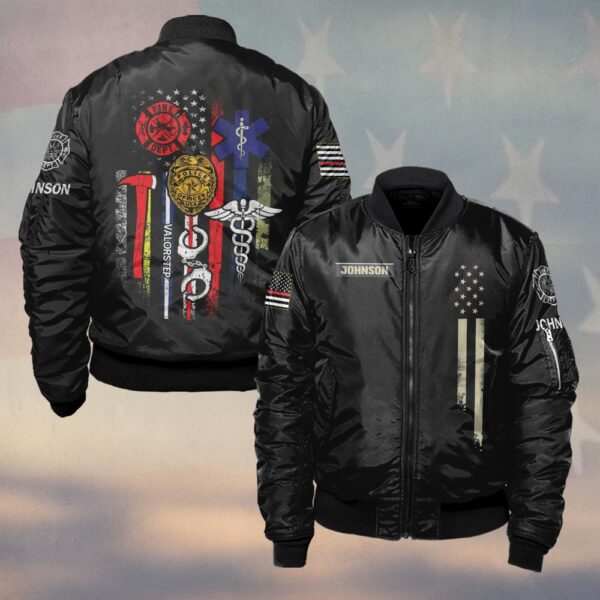 Custom Name United First Responders #DQH0210 - Bomber Jacket