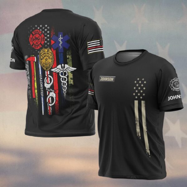 Custom Name United First Responders #DQH0210 - T-shirt