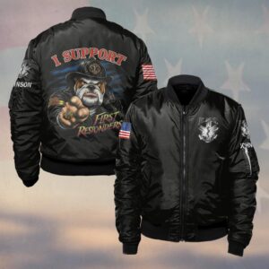 Custom Name Bulldog EMT First Responder Support #DQH0211 - Bomber Jacket