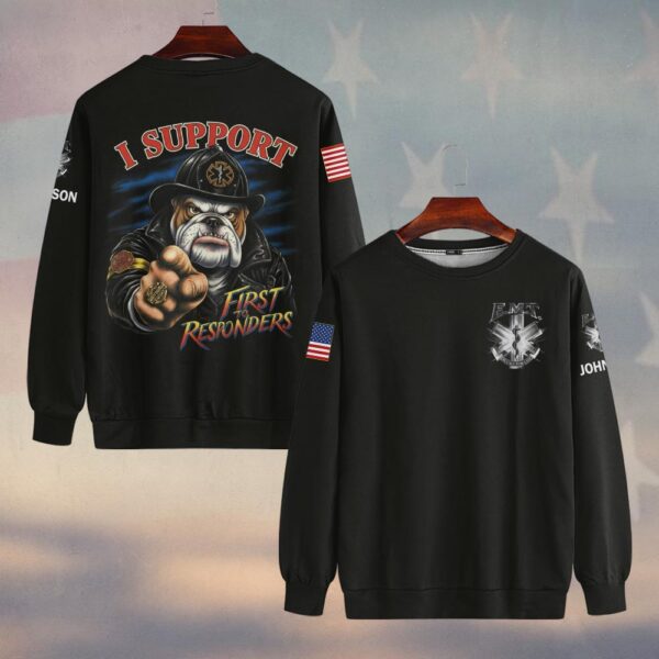 Custom Name Bulldog EMT First Responder Support #DQH0211 - Sweatshirt
