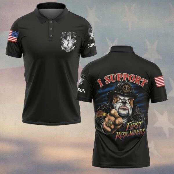 Custom Name Bulldog EMT First Responder Support #DQH0211 - Polo