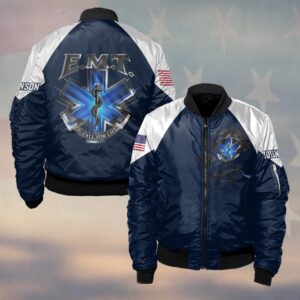 Custom Name On Call For Life EMT #DQH0212 - Bomber Jacket