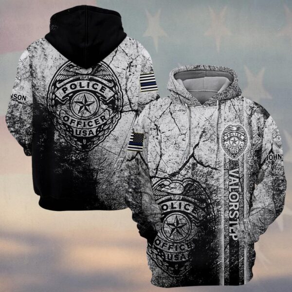 Custom Text Police Badge – Honor & Duty Edition #DQH0213 - Hoodie