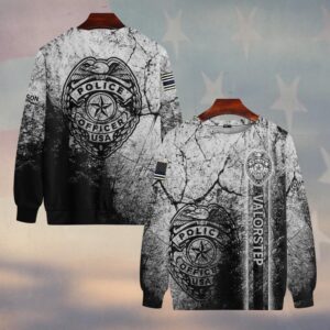 Custom Text Police Badge – Honor & Duty Edition #DQH0213 - Sweatshirt