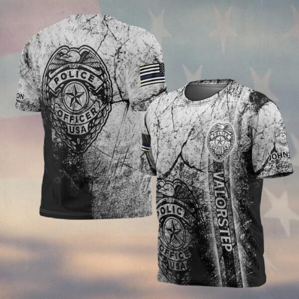 Custom Text Police Badge – Honor & Duty Edition #DQH0213 - T-shirt