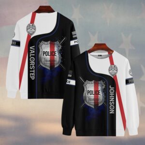Custom Text Police Shield - Valor Line Edition #DQH0214 - Sweatshirt