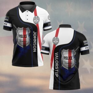 Custom Text Police Shield - Valor Line Edition #DQH0214 - Polo