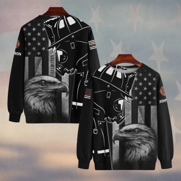 Custom Text Eagle & Helmet Firefighter #DQH0216 - Sweatshirt