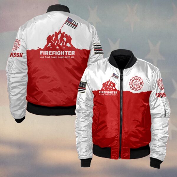 Custom Name Firefighter Honor Shirt All Gave Some, Some Gave All #DQH0219 - Bomber Jacket