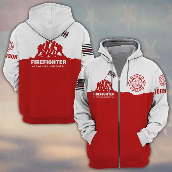 Custom Name Firefighter Honor Shirt All Gave Some, Some Gave All #DQH0219 - Zip Hoodie