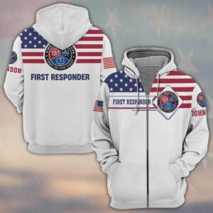 Custom Name United We Serve Thin Line Collection #DQH0220 - Zip Hoodie