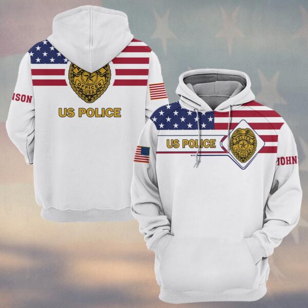 Custom Text Proud to Serve – US Police Edition #DQH0221 - Hoodie