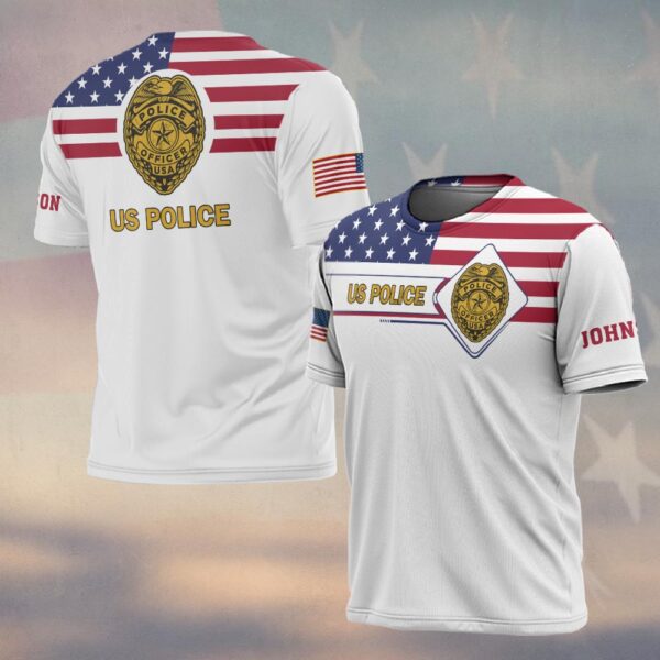 Custom Text Proud to Serve – US Police Edition #DQH0221 - T-shirt