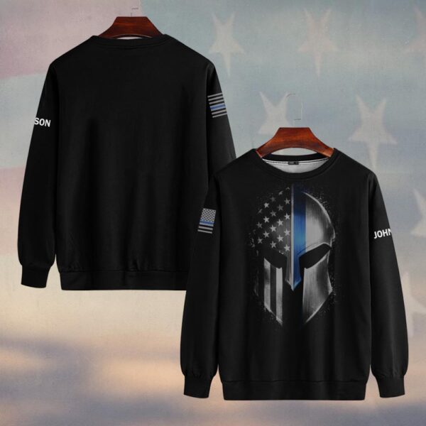 Custom Text Blessed Peacemakers Blue Line Flag #DQH0222 - Sweatshirt