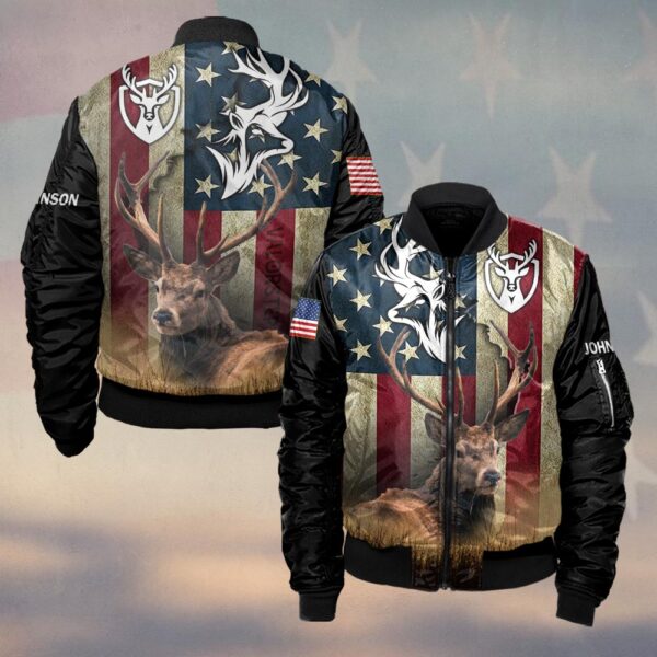 Custom Text America Hunter Pride #DQH0224 - Bomber Jacket