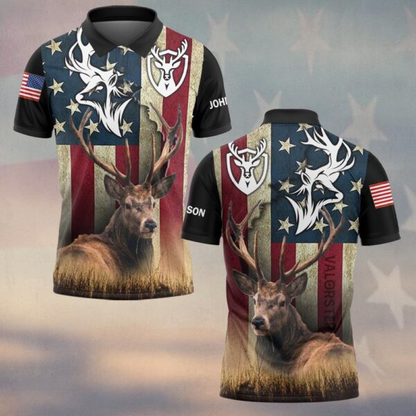 Custom Text America Hunter Pride #DQH0224 - Polo