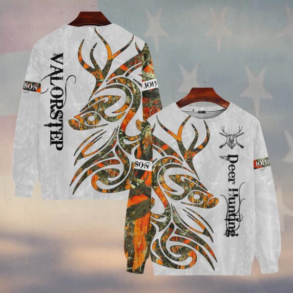 Custom Text Camo Tribal Deer Into The Woods #DQH0225 - Sweatshirt