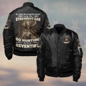Custom Text Strongest in Their Seventies #DQH0229 - Bomber Jacket