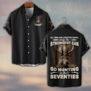 Custom Text Strongest in Their Seventies #DQH0229 - Short Sleeve Button Shirt