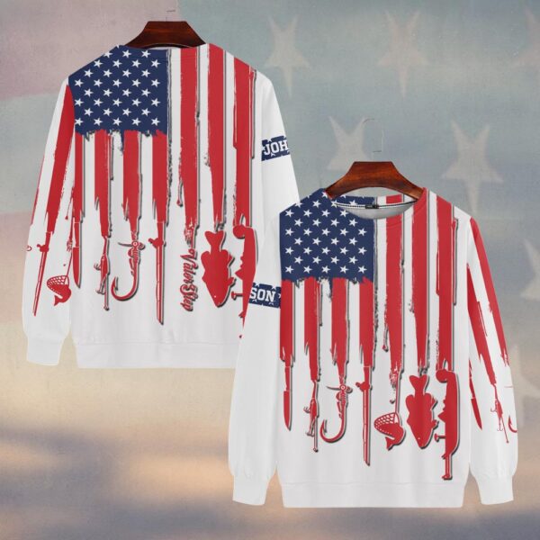 Custom Text Patriotic Angler 3D Fishing #DQH0230 - Sweatshirt