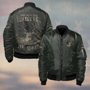 Custom Name And Into The Forest I Go To Lose My Mind And Find My Soul Hunting #DQH0234 - Bomber Jacket
