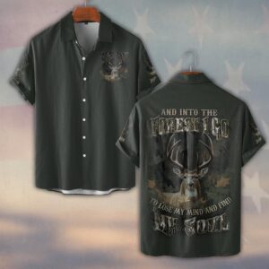 Custom Name And Into The Forest I Go To Lose My Mind And Find My Soul Hunting #DQH0234 - Short Sleeve Button Shirt