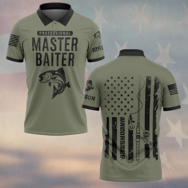 Custom Name Professional Master Baiter Fishing Edition #DQH0237 - Polo