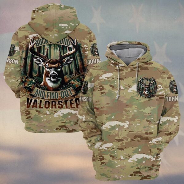 Custom Name Buck Around And Find Out Hunting #DQH0238 - Hoodie