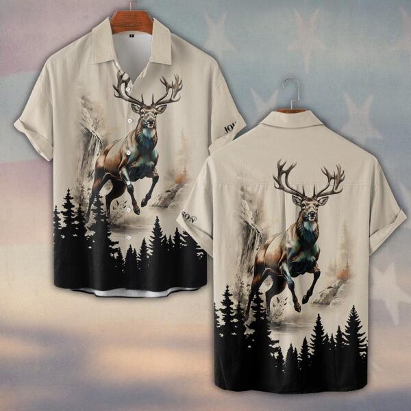 Custom Name Legacy In The Pines Deer Hunting #DQH0239 - Short Sleeve Button Shirt