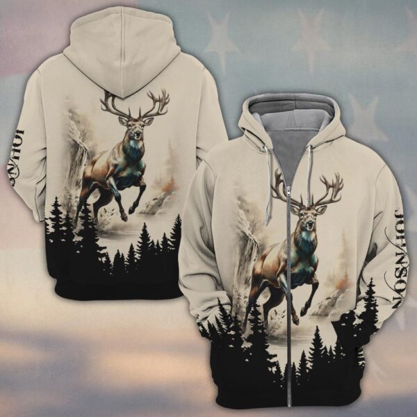 Custom Name Legacy In The Pines Deer Hunting #DQH0239 - Zip Hoodie