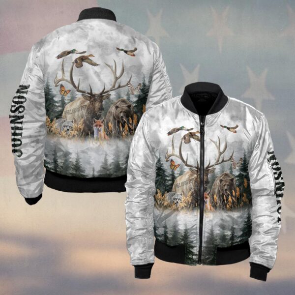 Custom Name Nature's Crew Hunting Edition #DQH0241 - Bomber Jacket