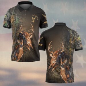 Custom Name Born For The Woods Deer Hunter #DQH0242 - Polo
