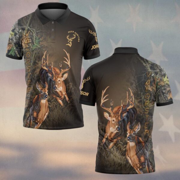 Custom Name Born For The Woods Deer Hunter #DQH0242 - Polo